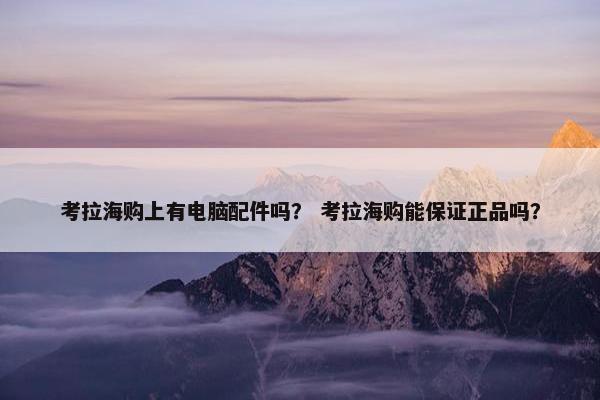 考拉海购上有电脑配件吗？ 考拉海购能保证正品吗？