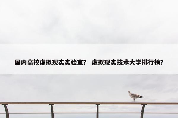 国内高校虚拟现实实验室？ 虚拟现实技术大学排行榜？