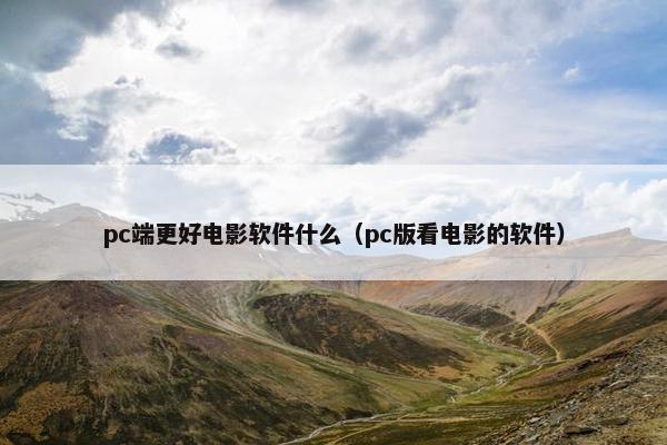 pc端更好电影软件什么（pc版看电影的软件）