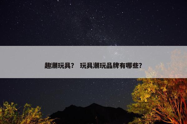 趣潮玩具？ 玩具潮玩品牌有哪些？