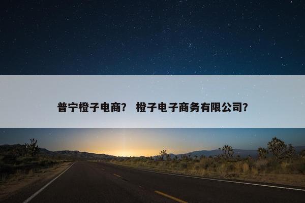 普宁橙子电商？ 橙子电子商务有限公司？