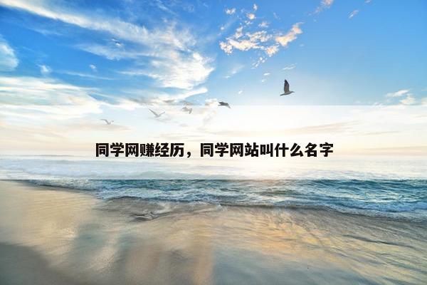 同学网赚经历，同学网站叫什么名字