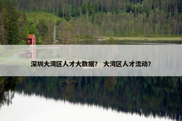 深圳大湾区人才大数据？ 大湾区人才流动？