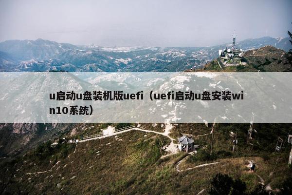 u启动u盘装机版uefi（uefi启动u盘安装win10系统）