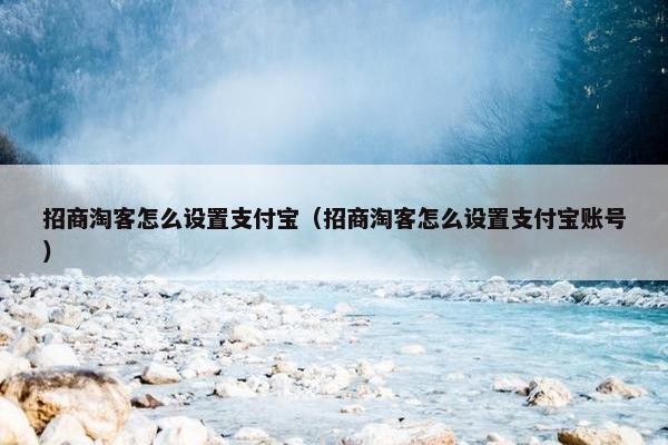 招商淘客怎么设置支付宝（招商淘客怎么设置支付宝账号）