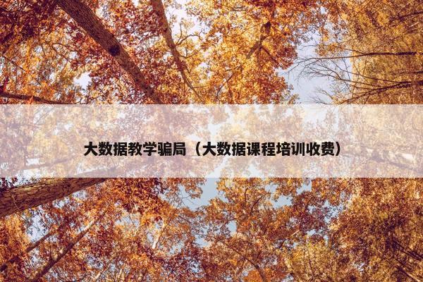 大数据教学骗局（大数据课程培训收费）