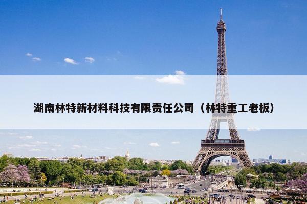 湖南林特新材料科技有限责任公司（林特重工老板）