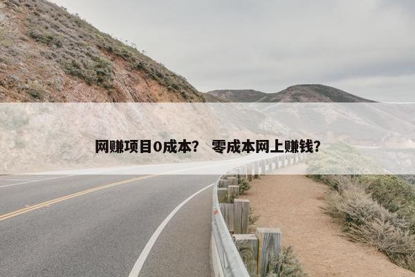 网赚项目0成本？ 零成本网上赚钱？