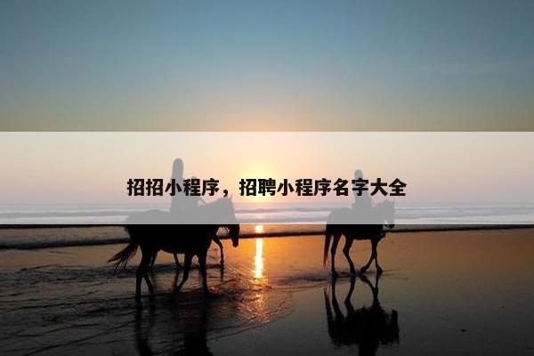 招招小程序，招聘小程序名字大全