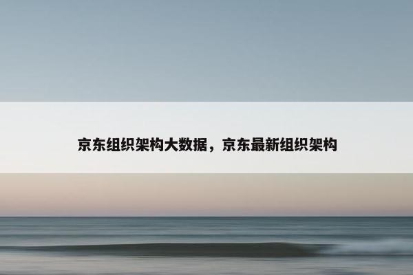 京东组织架构大数据，京东最新组织架构