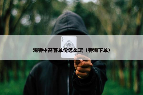 淘特中高客单价怎么玩（特淘下单）