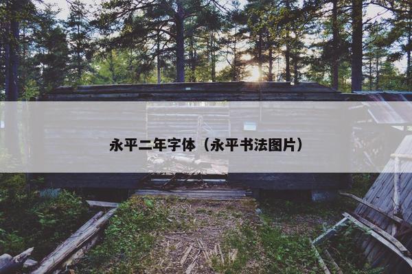 永平二年字体（永平书法图片）