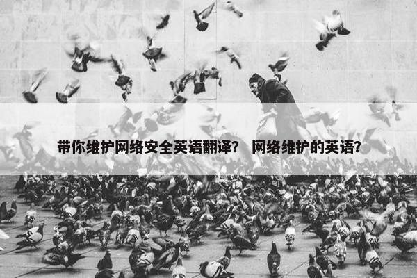 带你维护网络安全英语翻译？ 网络维护的英语？