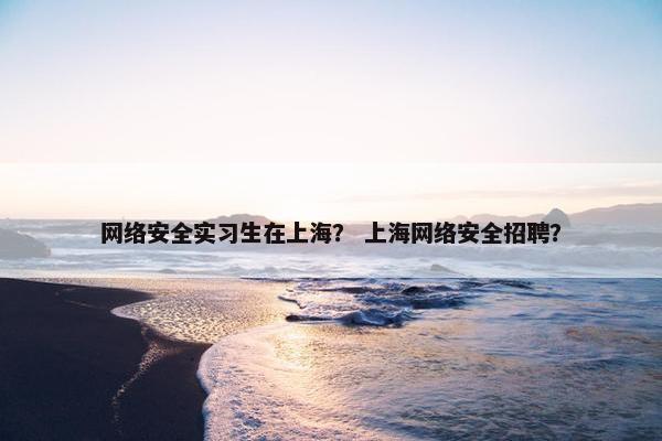 网络安全实习生在上海？ 上海网络安全招聘？