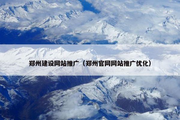 郑州建设网站推广（郑州官网网站推广优化）