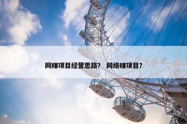 网赚项目经营思路？ 网络赚项目？