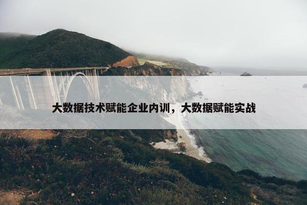 大数据技术赋能企业内训，大数据赋能实战