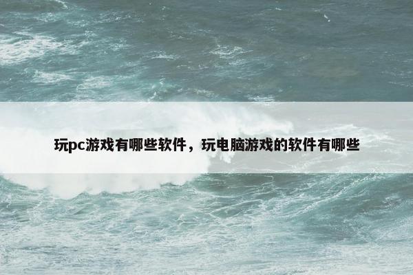 玩pc游戏有哪些软件，玩电脑游戏的软件有哪些