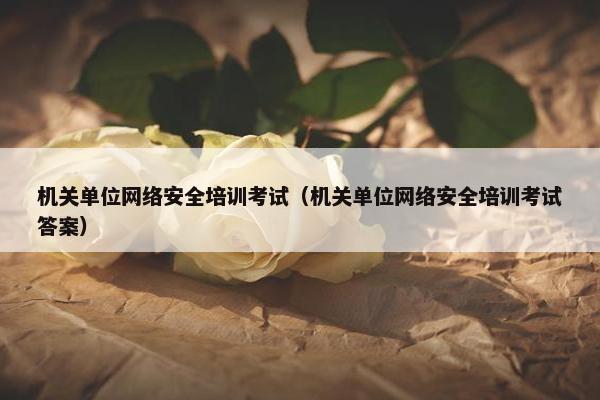 机关单位网络安全培训考试（机关单位网络安全培训考试答案）