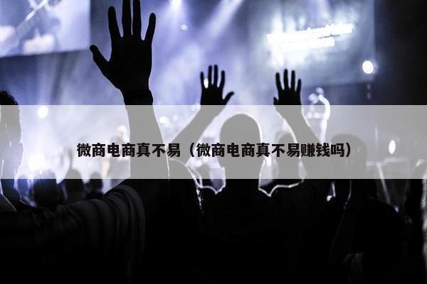 微商电商真不易（微商电商真不易赚钱吗）