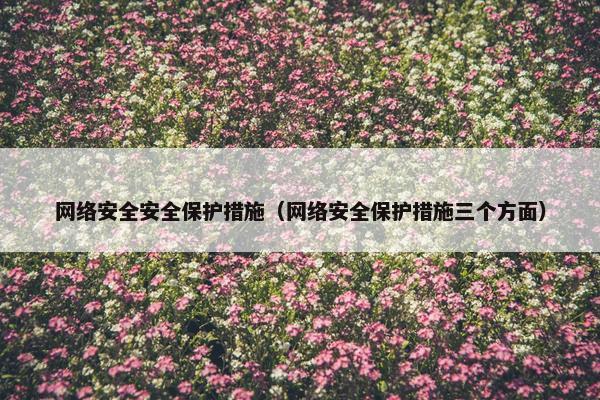 网络安全安全保护措施（网络安全保护措施三个方面）