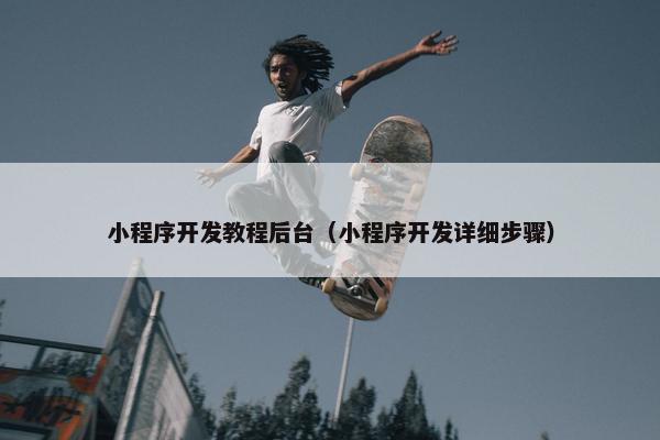 小程序开发教程后台（小程序开发详细步骤）
