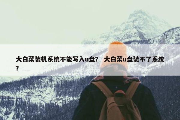 大白菜装机系统不能写入u盘？ 大白菜u盘装不了系统？