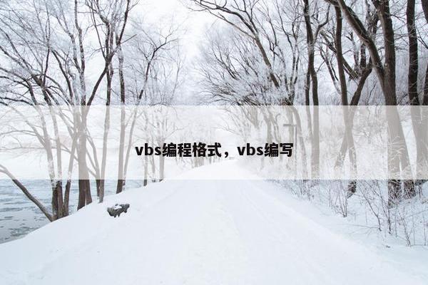 vbs编程格式，vbs编写