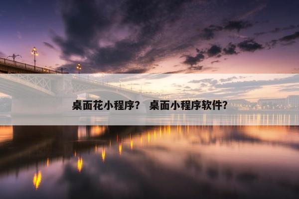 桌面花小程序？ 桌面小程序软件？