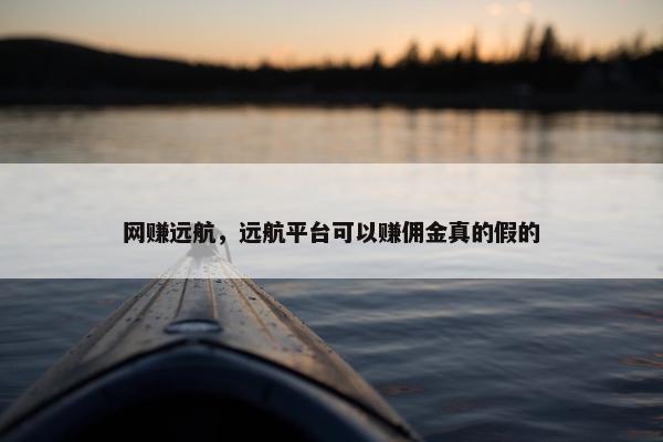 网赚远航，远航平台可以赚佣金真的假的