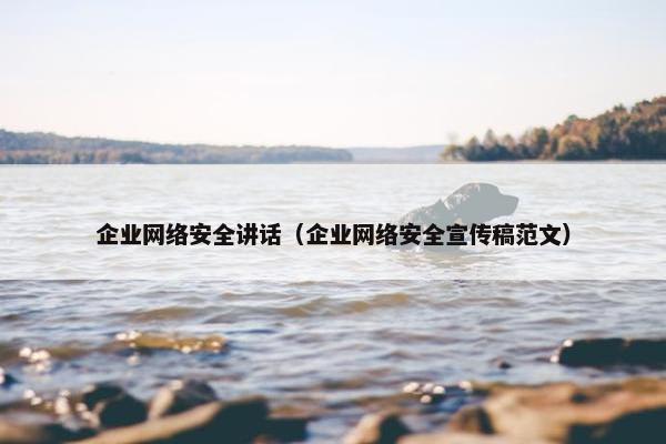 企业网络安全讲话（企业网络安全宣传稿范文）