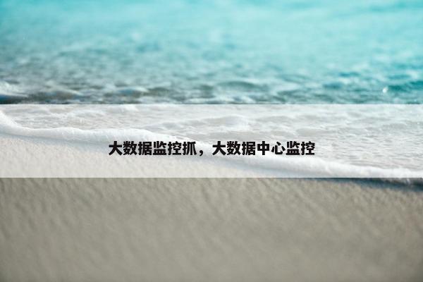 大数据监控抓，大数据中心监控