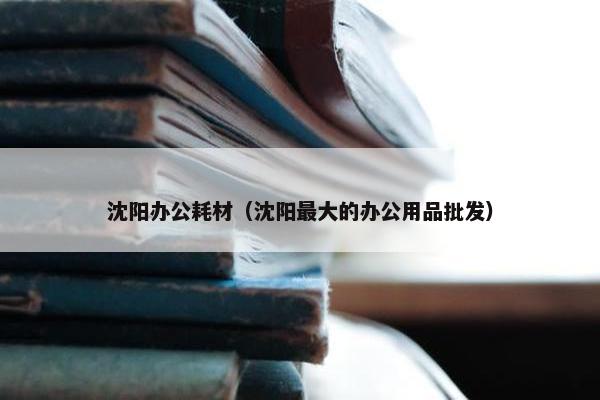 沈阳办公耗材（沈阳最大的办公用品批发）
