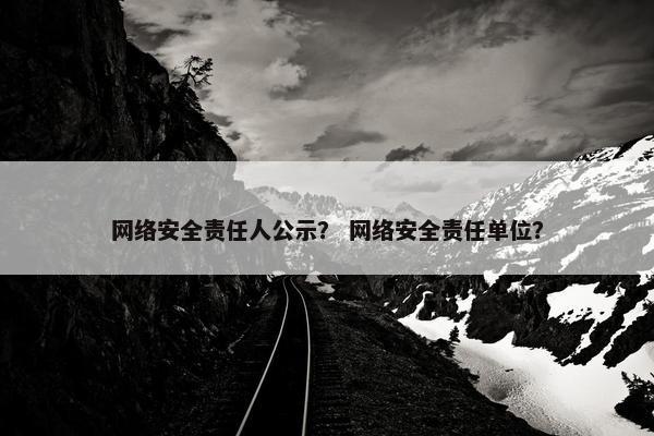 网络安全责任人公示？ 网络安全责任单位？