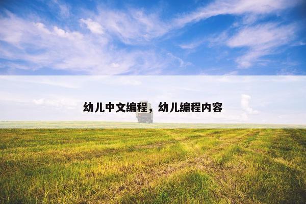 幼儿中文编程，幼儿编程内容