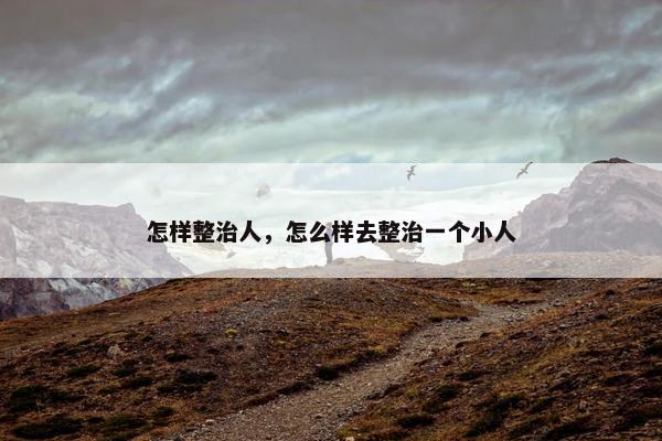 怎样整治人，怎么样去整治一个小人