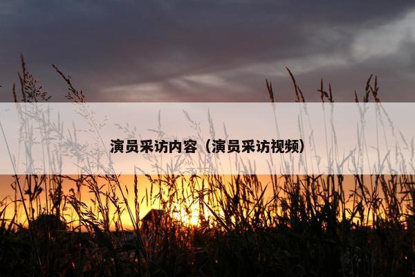 演员采访内容（演员采访视频）