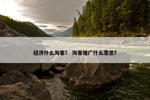 经济什么淘客？ 淘客推广什么意思？