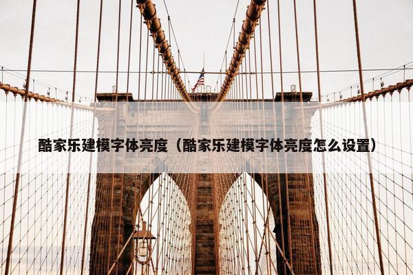 酷家乐建模字体亮度（酷家乐建模字体亮度怎么设置）