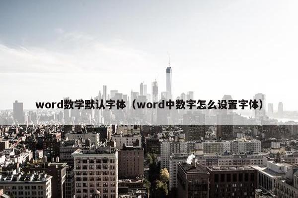 word数学默认字体（word中数字怎么设置字体）