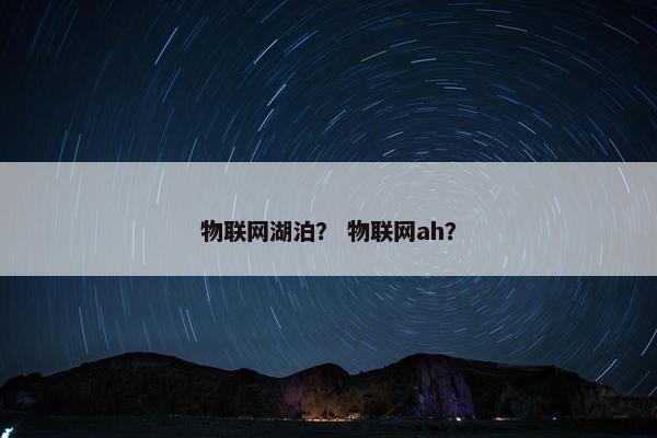 物联网湖泊？ 物联网ah？