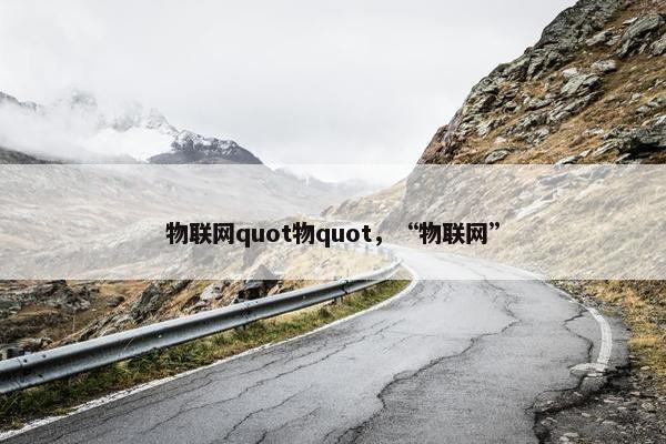 物联网quot物quot，“物联网”