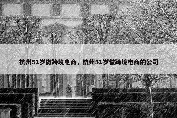 杭州51岁做跨境电商，杭州51岁做跨境电商的公司