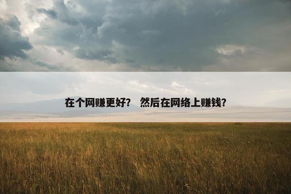 在个网赚更好？ 然后在网络上赚钱？