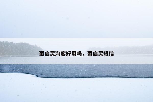 萧启灵淘客好用吗，萧启灵短信