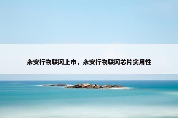 永安行物联网上市，永安行物联网芯片实用性