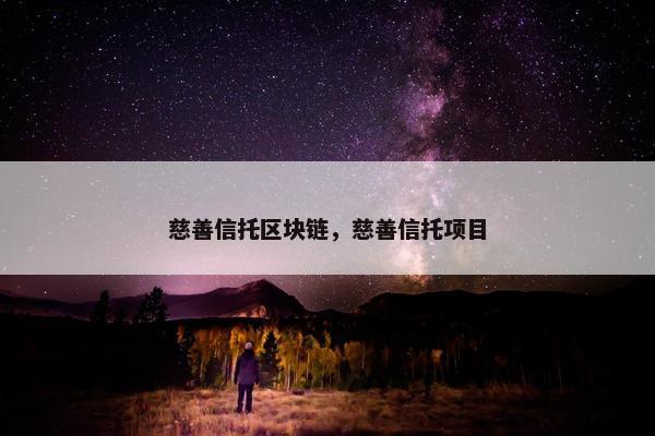 慈善信托区块链，慈善信托项目