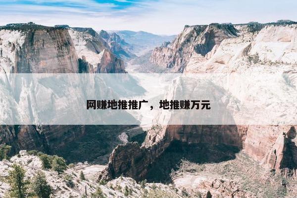 网赚地推推广，地推赚万元