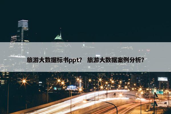 旅游大数据标书ppt？ 旅游大数据案例分析？