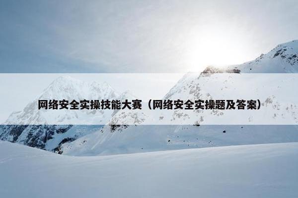 网络安全实操技能大赛（网络安全实操题及答案）